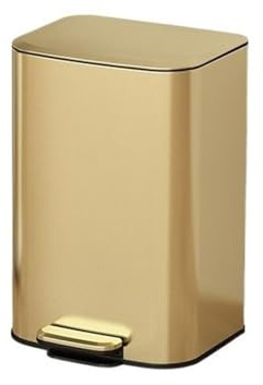 poubelles Poubelle avec Couvercle, 60 L, en Acier Inoxydable, pédale et Fermeture amortie du Seau intérieur Poubelle de Cuisine(Gold)
