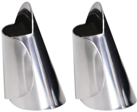 COMPUKAS 2 Pièces Protecteur de Doigts en Acier Inoxydable Ajustable pour Décortiquer Haricots et Noix, Outils Cuisine Pratiques pour Couper et Émincer en Activités de Plein Air