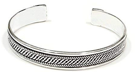 Treasure Bay Armreif aus massivem 925er-Sterlingsilber, offene Manschette, Einheitsgröße, Sterling-Silber, No_Stone