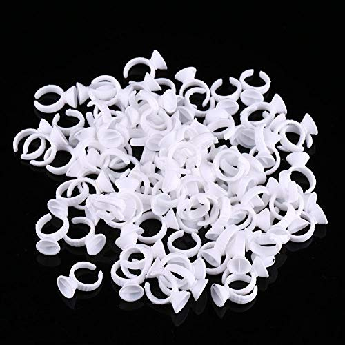 100 Pack Tatouage D'encre Anneaux Jetables Microblading Pigment Colle Titulaire Tasse Semi Permanent Maquillage Cils Sourcils Tatouage D'encre Caps Petit (S Ohne Divider)