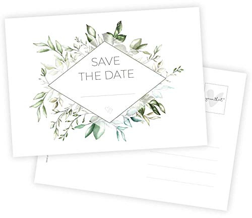 younikat 15 Stück Postkarten Save the Date Hochzeit Wedding DIN A6 - dv723
