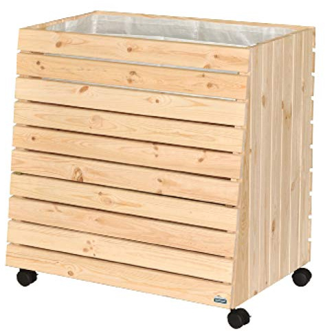 WAGNER GreenFAMILY 25014101 GreenBOX Plate-Bande surélevée Mobile en Bois de conifère Massif certifié FSC 4 roulettes 2 bloqueurs et Rabat de Rangement Inclus 79 x 80 x 53/43 cm