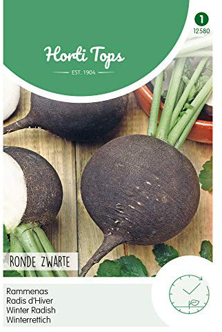 Hortitops 12580 Rábano de invierno Negro redondo (semilla de rábano)
