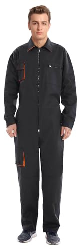 Oralidera Herren Arbeitsoverall Mechanisch Jumpsuit Overall mit vielen Taschen Maleroverall Arbeitskleidung für Handwerker