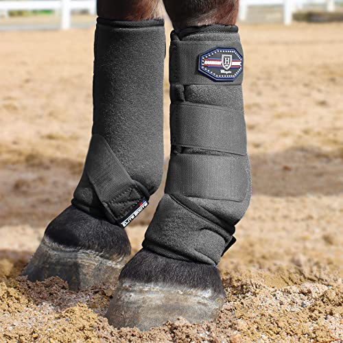 Harrison Howard Horse Sport Medizinstiefel vorne Stoßdämpfende Stiefel Rundum-Unterschenkelschutz & Unterstützung Sportstiefel Perfekt für Ausdauertraining und Leistung, 2 Stück