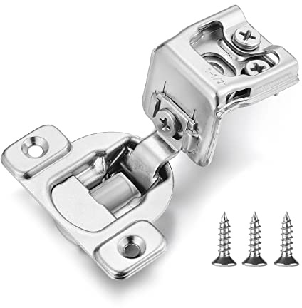 Vallecloud (4 Pack) 1-1/2 Inch Overlay Soft Close Cabinet Hinges, Kitchen Concealed Hinges for Face Frame Door, European Hinges with Brushed Nickel