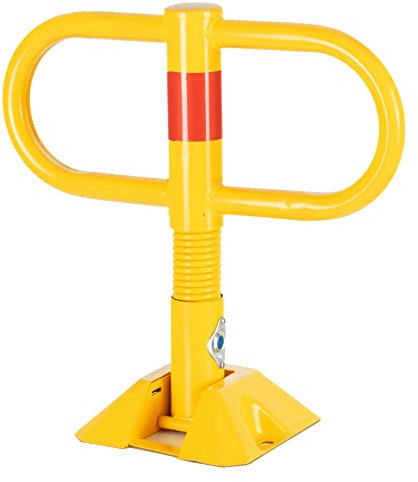 Stagecaptain PPS-47XL Parkplatzschloss - Stationäre, klappbare Parkplatzsperre für Parkplätze - Abschließbar (3 Schlüssel inklusive) - Federnd gelagert - Aus robustem Stahl - Gelb