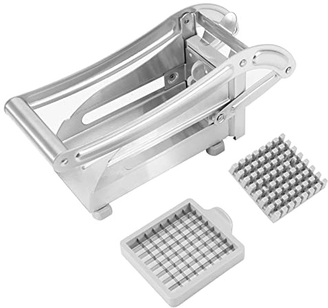Mokylor Taglia Patatine Fritte in Acciaio Inossidabile, Grattugia per Patatine Fritte Grattugia per Patate Chip Cutter Chopper Maker Ottimo per Patate Carote Cetrioli