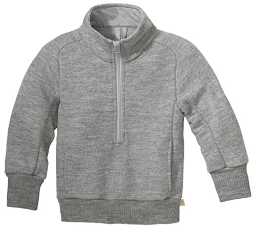 Disana Troyer - Pull léger avec fermeture éclair - 100 % laine mérinos bio GOTS - IVN Best - Bébé enfant unisexe - Fabriqué en Allemagne, gris, 110-116