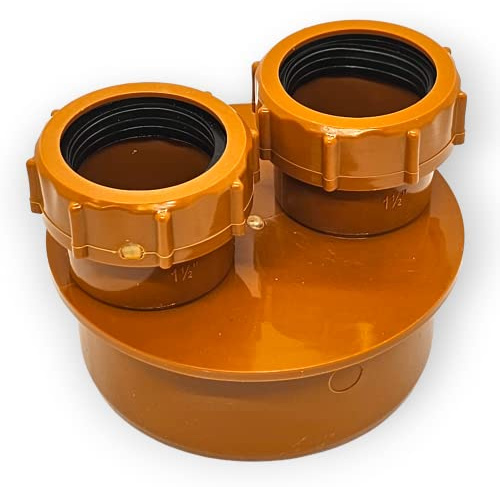 Duraplast UK™ Waste Pipe Adaptor 110mm x 40mm & 40mm Double Equal for Underground Drainage Pipe | For Solvent & Pushfit Pipe