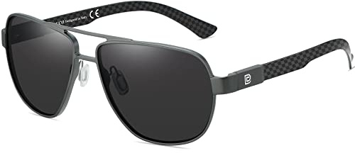 DUCO Cool Sonnenbrille Für Männer Polarisierte Sonnenbrille Männer UV-Schutz Kohlefaser Tempel Herren Sonnenbrille Für Fahren 3051 (Gunmetal)