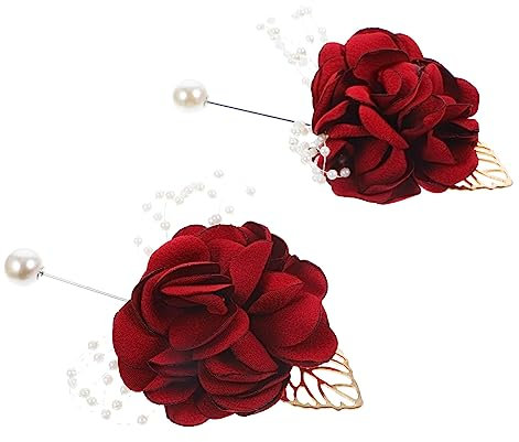 Warmhm Künstliche Blumen-ansteckblume Für Hochzeit 2 Rosen-ansteckblumen Für Braut Und Bräutigam Modisches Und Bequemes Ansteck-accessoire