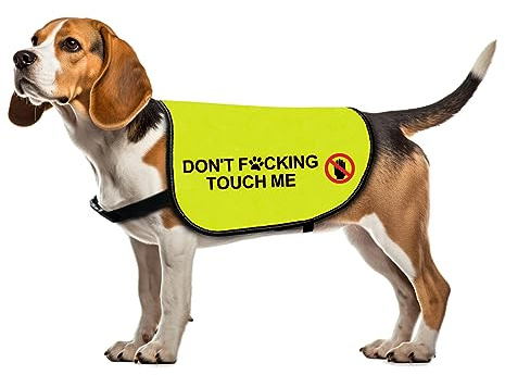 Hundeweste mit lustigem Slogan Don't F Touch Me, Warnweste für Hunde, Größe L