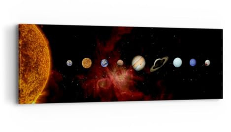 Quadro su Tela Sistema Solare Pianeti Cosmo Stampe da Parete 90x30cm Quadri Moderni Soggiorno Camera da Letto Cucina 1 pezzo Piccoli Decorazione Murale Wall Art Canvas Grafica Immagini AB90x30-5377