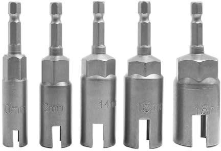 5-teiliges Power-Flügelmutter-Schraubendreher-Set mit 1/4 Zoll Sechskantschaft, Schlitz, Flügelmuttern, Bohrer, Steckschlüssel, Werkzeug-Set für Plattenmuttern (10/12/14/16/18 mm)