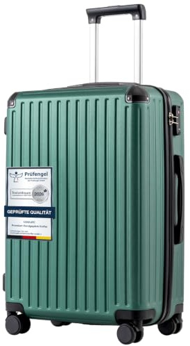 COOLIFE Mittelgroßer Koffer Hartschalen Hartschalenkoffer, ABS+PC, 65.5 cm | Reisekoffer mit TSA-Schloss Teleskopgriff und 4 Zwillingsrollen, Trolley-Koffer für Geschäftsreise Auslandsstudium