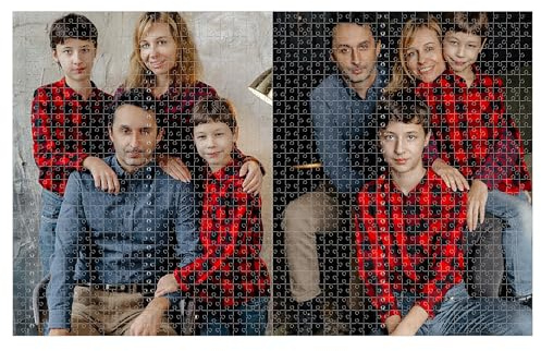 Fotopuzzle Selbst Gestalten,Puzzle Personalisiert,120 500 1000 Teile,Fotopuzzle Mit Eigenem Bild Text Namen Geschenk für Familienporträt Puzzle Geschenk (2 Bild, 1000 pcs)