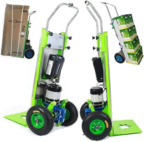 Carretilla eléctrica para Subir escaleras, Carretilla de Mano motorizada de 800 W, batería de Litio enchufable para Carretilla Que Ahorra Mano de Obra, Carga de 220 kg, regulación Continua de veloci