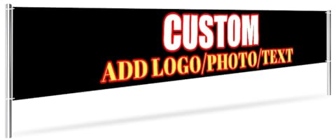 LLLGSH Personalisiertes Banner, Banner Selbst Gestalten mit Logo, Text, Foto, Personalisiertes Hochzeitstag Banner, für Geburtstagsfeiern, Abschlussfeiern, Festivalveranstaltung