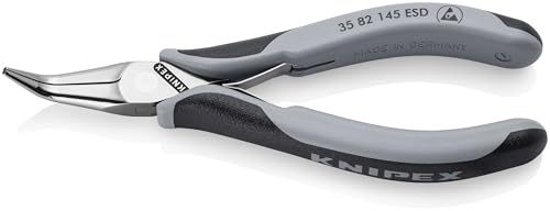 KNIPEX Pinza speciale per elettronica ESD con cerniera, 35 82 145 ESD | passante pulita a specchio con impugnature multicomponente 145 mm