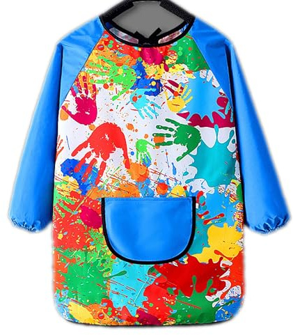 Malkittel Kinder Schürzen Bastelschürze Malschürze für Kinder für Körpergröße 120~140cm Kinderschürze für Jungen Mädchen Malschürze Kinder Künstler Schürzen für Basteln Malen Schule Haushalt