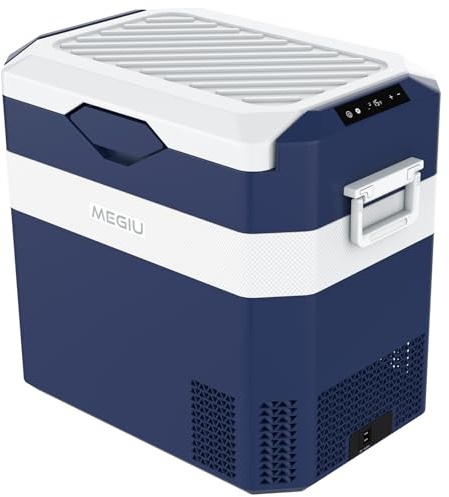 Megiu bilkylskåp bärbar 12 V kylskåp 40 quart 12 volt frys kompressorkylare 12 V/24 V DC 110 ~ 240 V AC för lastbil skåpbil husbil SUV och hemmabruk (HC-38P5)