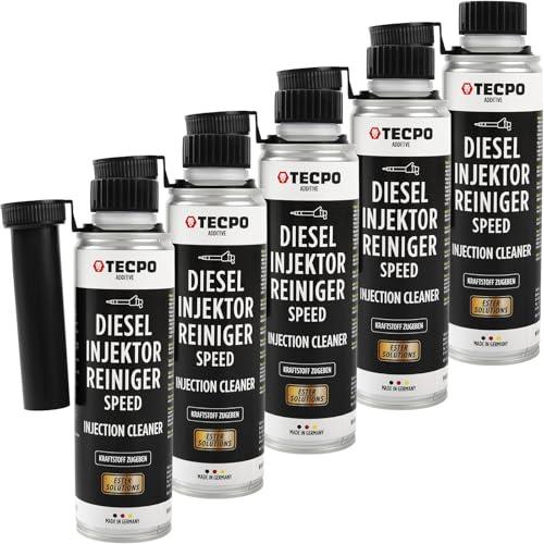TECPO Diesel Injektor Reiniger, 5x 300ml Additiv -Einspritzdüsen Additiv mit Ester Solution Direct Injection Speed Cleaner