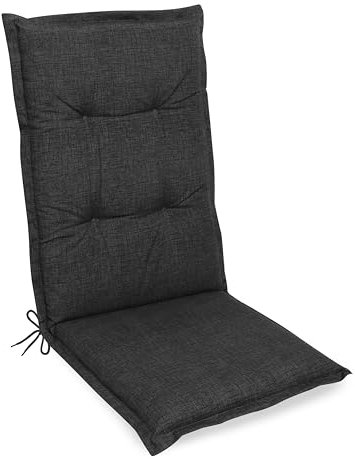 Gardissimo Premium Hochlehner anthrazit, Gartenstuhlauflagen 120 x 50 x 8 cm Auflage Polsterauflage UV-Lichtecht Stuhlauflage Sitzauflage