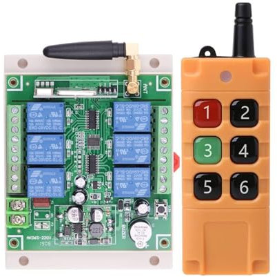 300 m DC12V 24V 36V 6CH 6CH control remoto inalámbrico industrial LED interruptor de luz relé salida radio transmisor de RF 433 MHz control remoto inalámbrico LED interruptor de luz relé