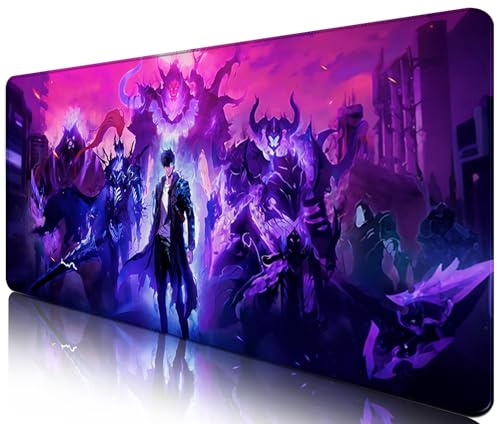 Solo Leveling Mauspad | Grand Solo Leveling Mauspad | Blau | XXL 900 x 400 mm | Wasserdichtes Schreibtischpad – rutschfest, Sung Jin-woo