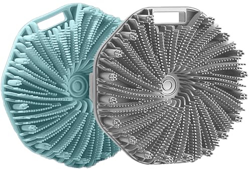 Silicone Body Scrubber Shower Brush Super-Exfoliating Body Brush with Non-Slip Strap, Eco-Friendly Bath Scrubber for Sensitive/All Skin Types, Gentle Massage & Effective Shower Exfoliation