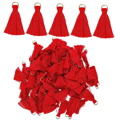 Housoutil 100stücke Diy Quasten Anhänger in Leuchtenden Farben Für Handtaschen Lesezeichen Fächer Geschenktüten Und Diy Schmuck Zubehör