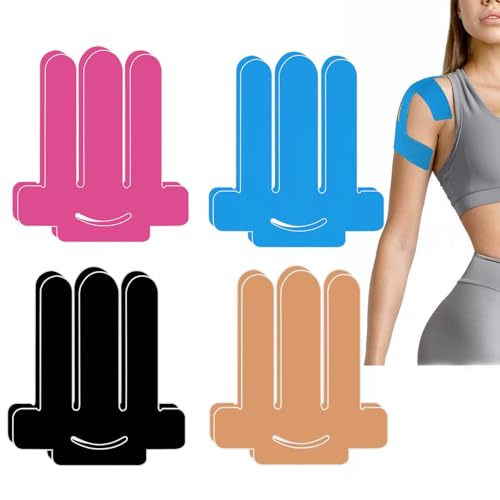 8 Pcs Kinesiology Tape for Shoulder, Precut Sports Physio K Tape Support and Muscle Pain Relief, Original Cotton Waterproof & Breathable, Latex Free Elastic Kinesiology Athletic Tape