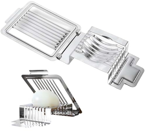 Tagliauova in Acciaio Inox,Taglia Uovo Sode, affettatrice per uova professionale Lavabile in Lavastoviglie, Fili Tagliauovo Tensione Individuale e Stabile per Uova, Kiwi, Fragole, Cibi Morbidi