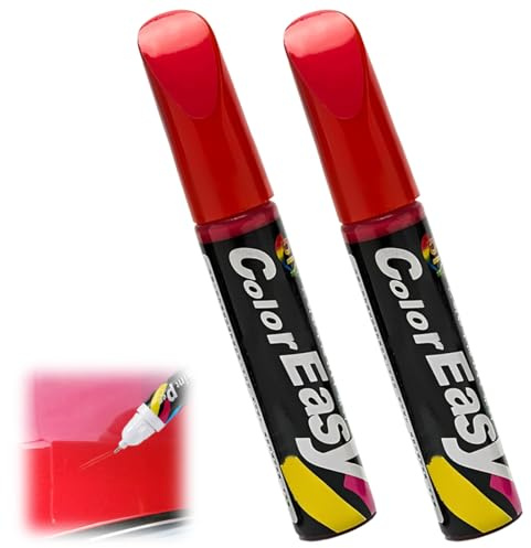 JUGUTA Auto Lackstift, Auto Kratzer Reparatur Stift, Kratzer Reparaturstift, Lack Reparatur, 2 Stück, Rot