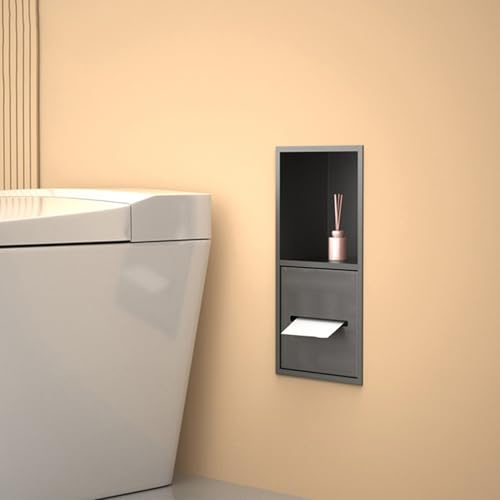 Unterputz-Toilettenpapierhalter mit versteckter Aufbewahrung, versenkter Wand-Nischenschrank für dekorativen Taschentuchspender