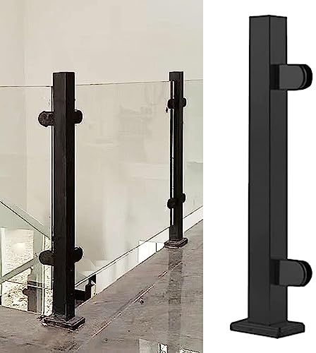 Poteau de garde-corps en verre pour escaliers – Panneaux de balustrade en verre intérieur/extérieur, système IL, poteau de support pour terrasses, solution moderne de garde-corps de sécurité