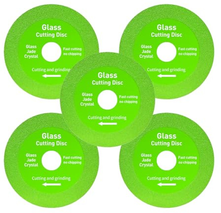 Glassskärskärskivor, 5 stycken skärskivor för kakel och glas lämplig för vinkelslip 100 mm diameter för keramik jade och kristall, professionell kapskiva för vinkelslip