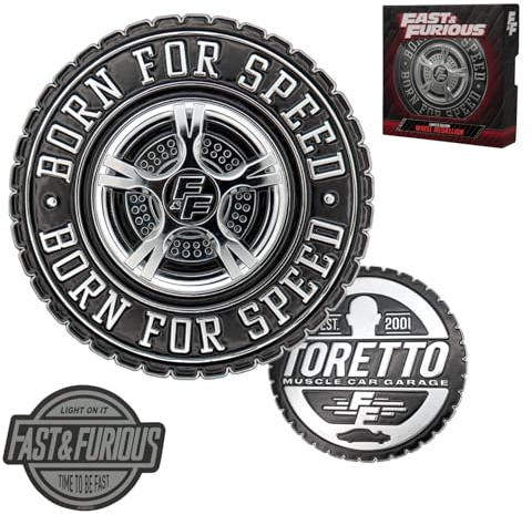 FaNaTtik Fast & Furious ‘Born for Speed’ Metal Medallion – Limited Edition Tire-Shaped Collectible (Officially Licensed, Individually Numbered, Includes Sticker)