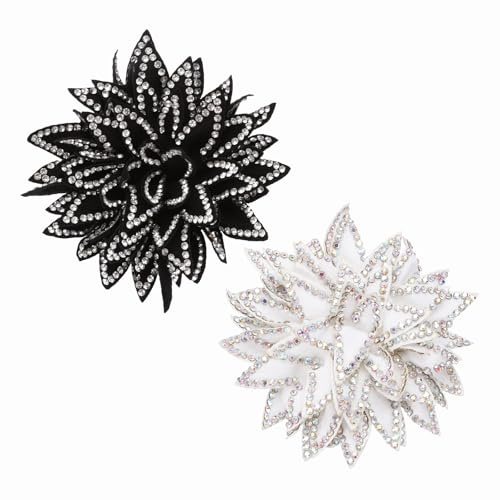 PATIKIL Spilla a forma di fiore da donna, con strass a forma di rosa, in tessuto delicato