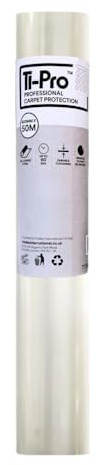 TI-Pro Clear Self-Adhesive Carpet Protector Film Roll 600mm x 50m - DIY Heavy Duty Waterproof Floor Protection | (1 Pack)