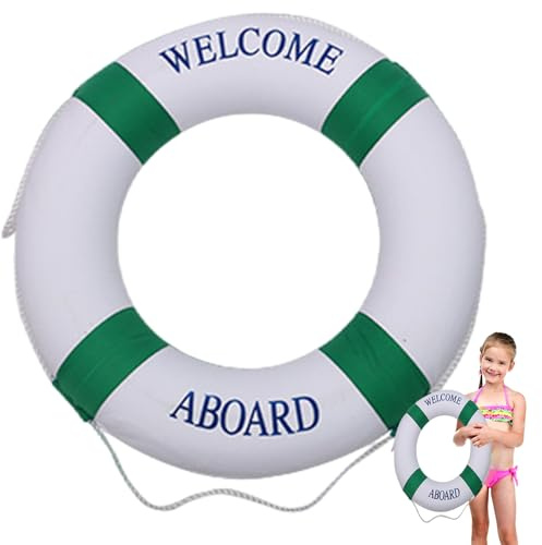 Poolschwimmer, Schwimmschaum-Rettungsring mit Umfangsseil, 20 Durchmesser..Tragbarer, Leichter Rettungsring für Schwimmbad, See, Fluss, Meer, Grün