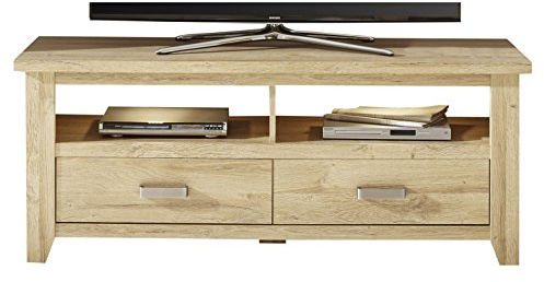 trendteam smart living - Canyon - TV-Schrank - Braun - TV-Lowboard mit 2 Schubladen und 2 offenen Fächern - (BxHxT) 143 x 57 x 48 cm - Metallgriffe