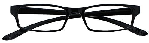 La Compañía Gafas De Lectura Negro Cuello Lectores Hombres Mujeres Bisagras Resorte R20-1 +2,50