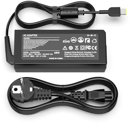 65W Chargeur pour Ordinateur Portable 20V 3.25A Postuler à Lenovo Thinkpad T430 T440 T450 T460 T470 T560 T540p E550 E560 E570 G50 Z50 X240 X250 X260 X270 ADLX45NDC3A ADLX45NCC3A Adaptateur Secteur