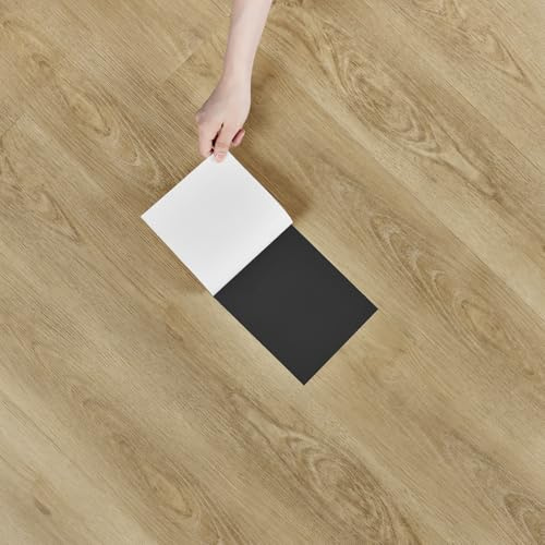 Yullpaper klick vinylgolv självhäftande PVC golvbeläggning träutseende kakeldekaler för badrum och kök, 24 stycken 90 x 15 cm, självhäftande vinyl träutseende PVC-kakel