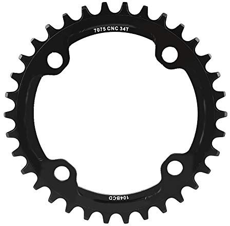 blackspire snaggletooth Narrow Wide Chainring + 32/34/36 / 38T BCD 104 Mountain Bike Replacement Chainring with Single Steel cranks, 32-38T Aluminum Alloy for Screw Model mm + Chainring 104 bcd