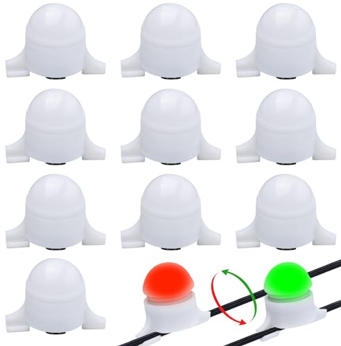 Vegena 10 indicadores electrónicos de picada de pesca con indicador luminoso LED, alarma de mordida para pesca