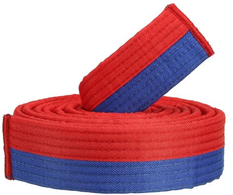 PATIKIL Taekwondo Farbiger Ranggürtel, 1,6 x8,5 Ft 2,6 M Polyester Kampfsport Judo Karate Gürtel für Unterricht Praxis, Blau-Rot