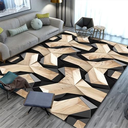 RUGMRZ Teppich Schreibtischstuhl Geometrische Einfache Mode-Wohnzimmer-High-End-Dekoration Teppichläufer Flur Mehrfarbig Küchenaccessoires Teppich Groß Teppich Schreibtischstuhl Teppich Rutschfest80X